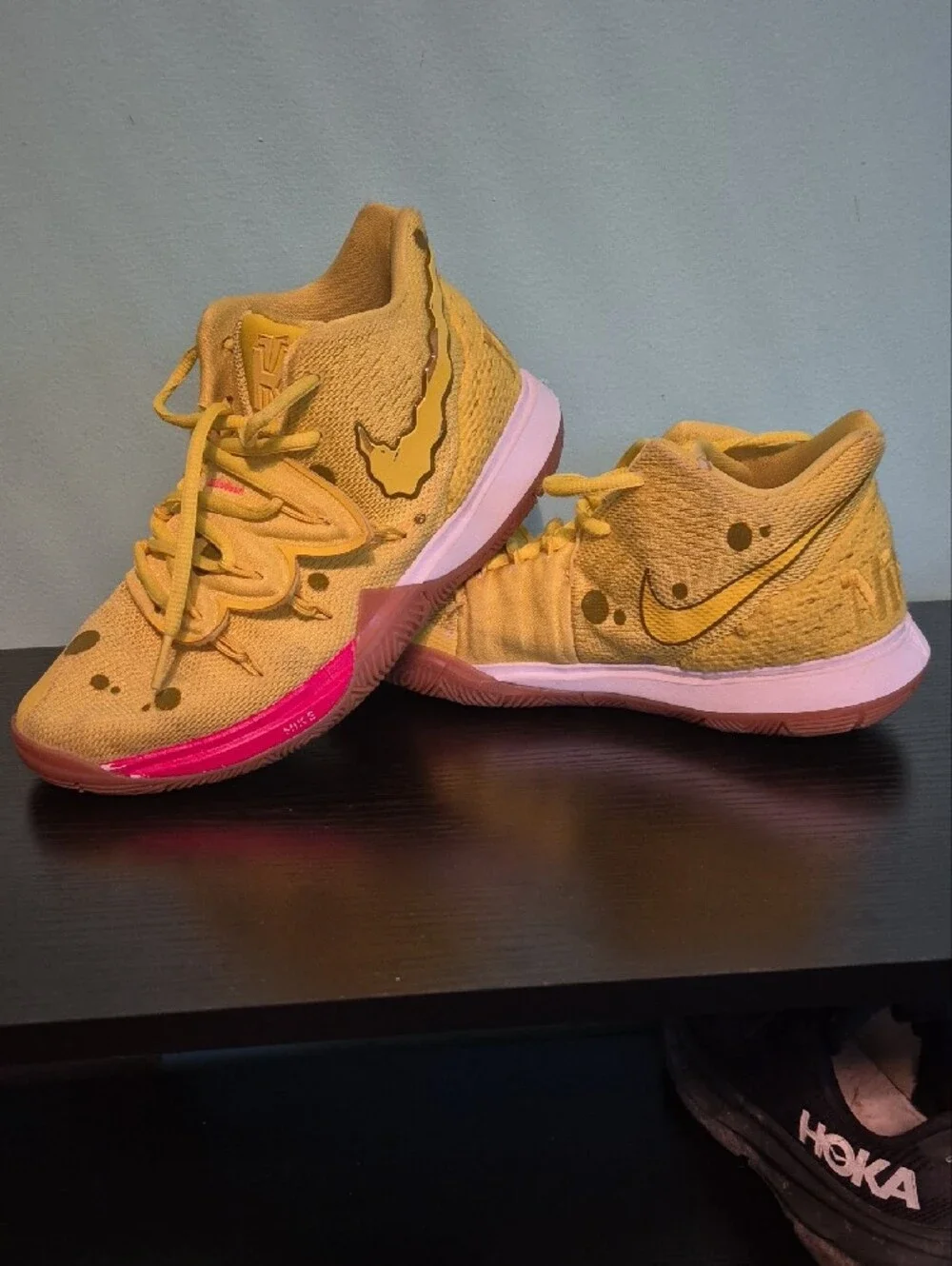 Nike Kids Yellow and Pink Accent Sneakers